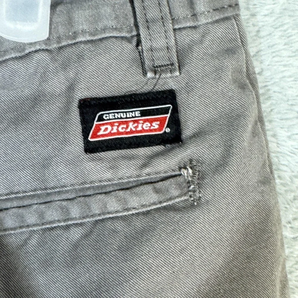 Dickies Pants Mens 33x32 Taupe Work Chino Straight Leg Zip Fly Flat Front